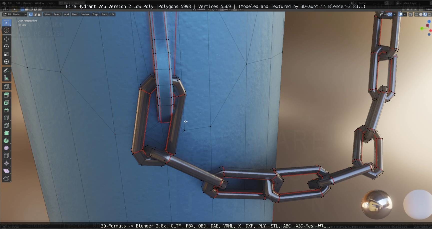   Fire Hydrant VAG Version -2- Low-Poly Version Low-poly 3D model_14