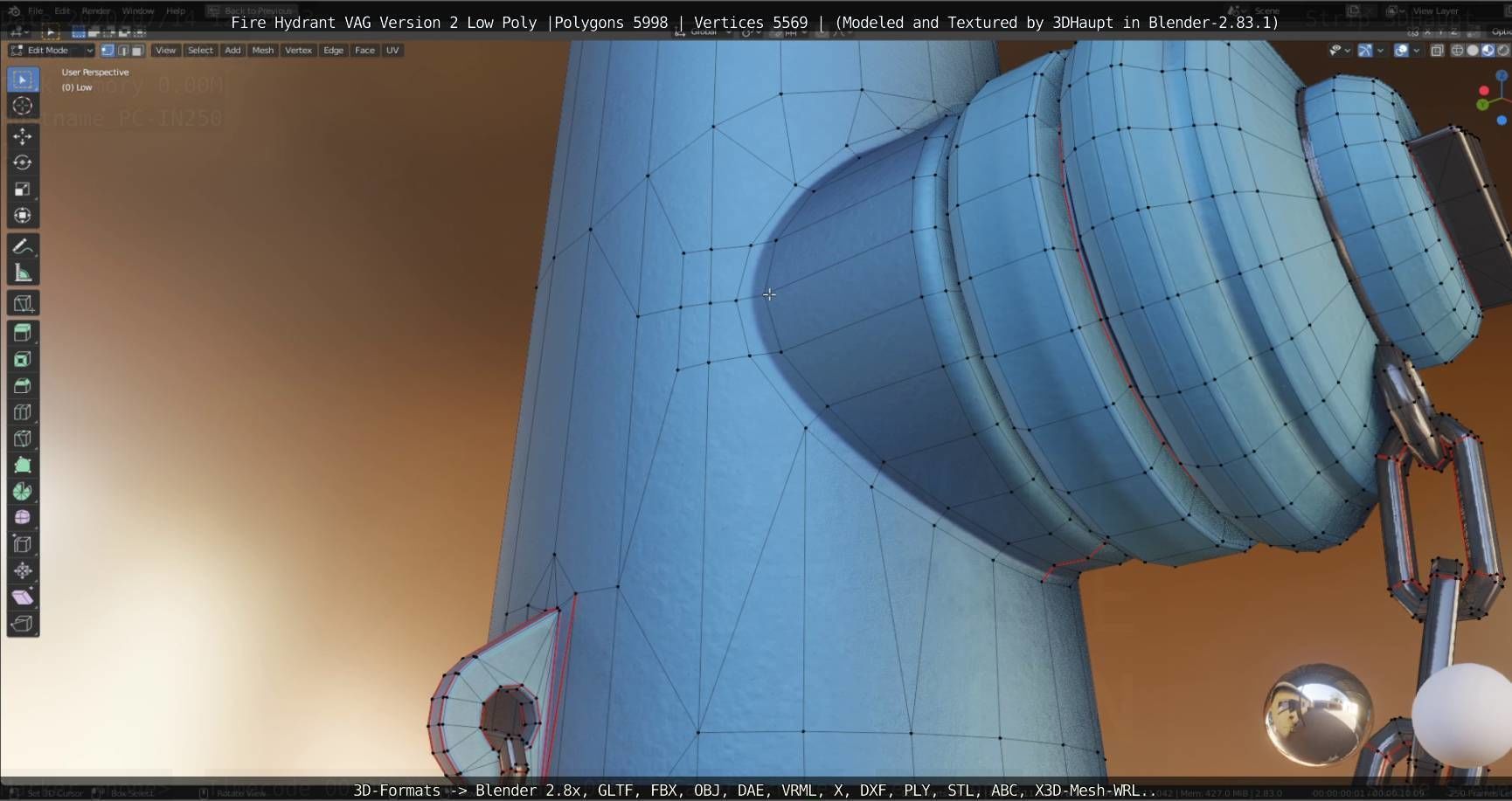   Fire Hydrant VAG Version -2- Low-Poly Version Low-poly 3D model_97