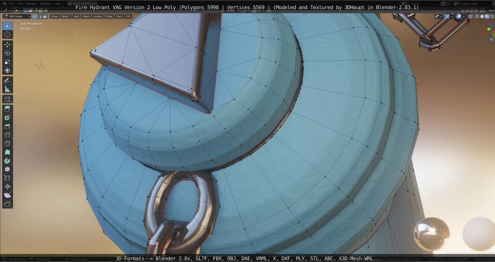   Fire Hydrant VAG Version -2- Low-Poly Version Low-poly 3D model_51