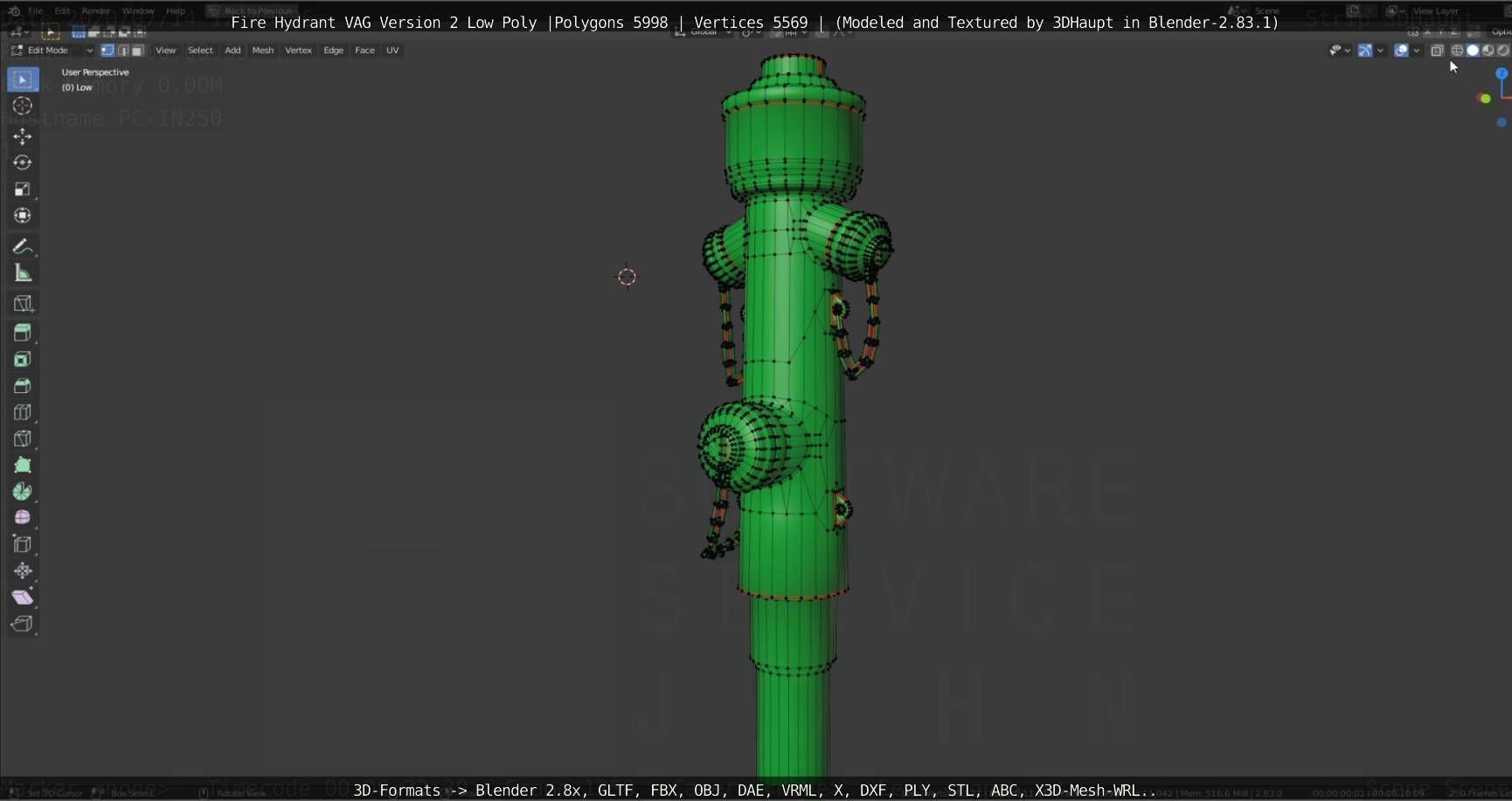   Fire Hydrant VAG Version -2- Low-Poly Version Low-poly 3D model_13