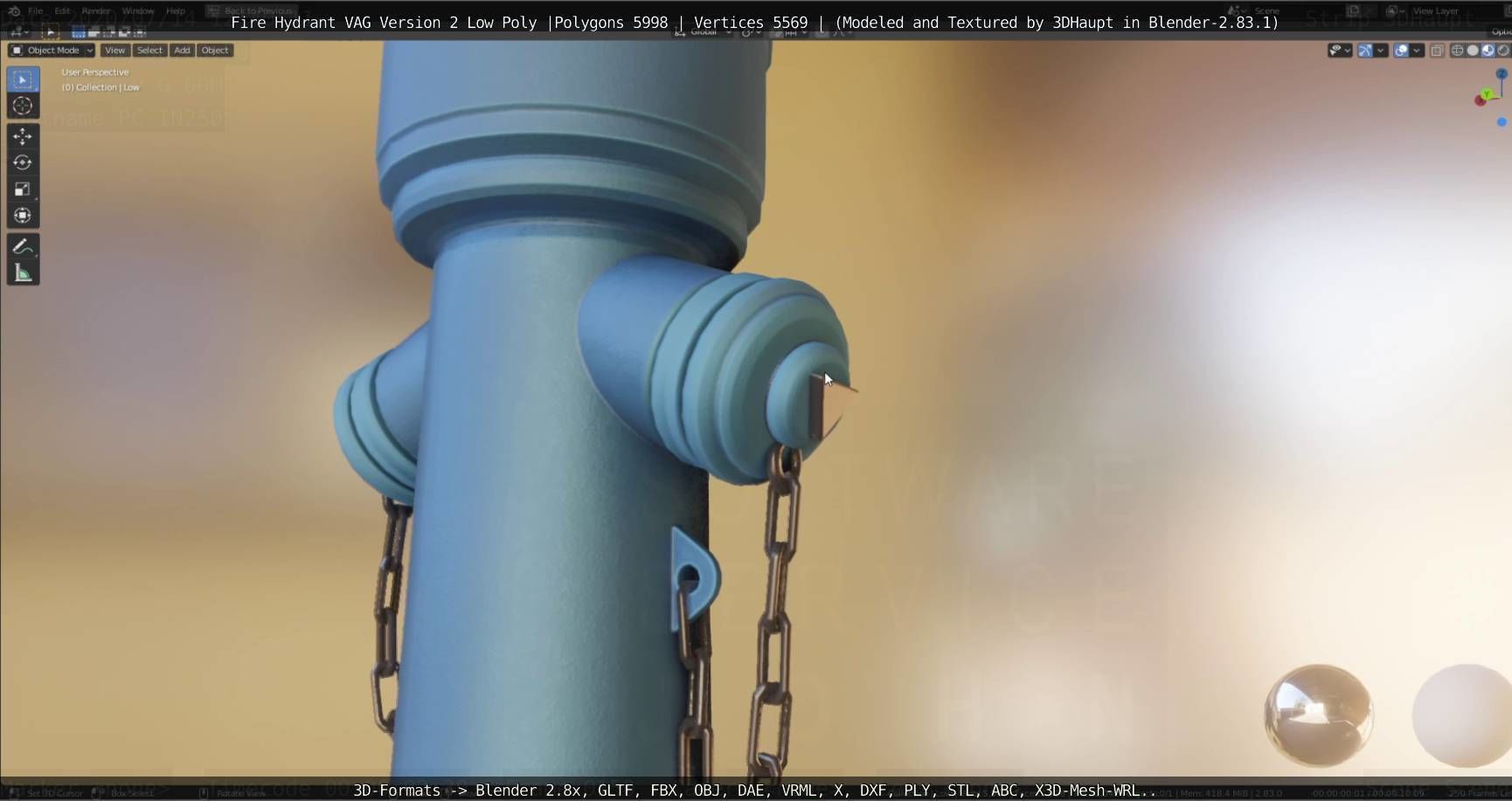   Fire Hydrant VAG Version -2- Low-Poly Version Low-poly 3D model_83