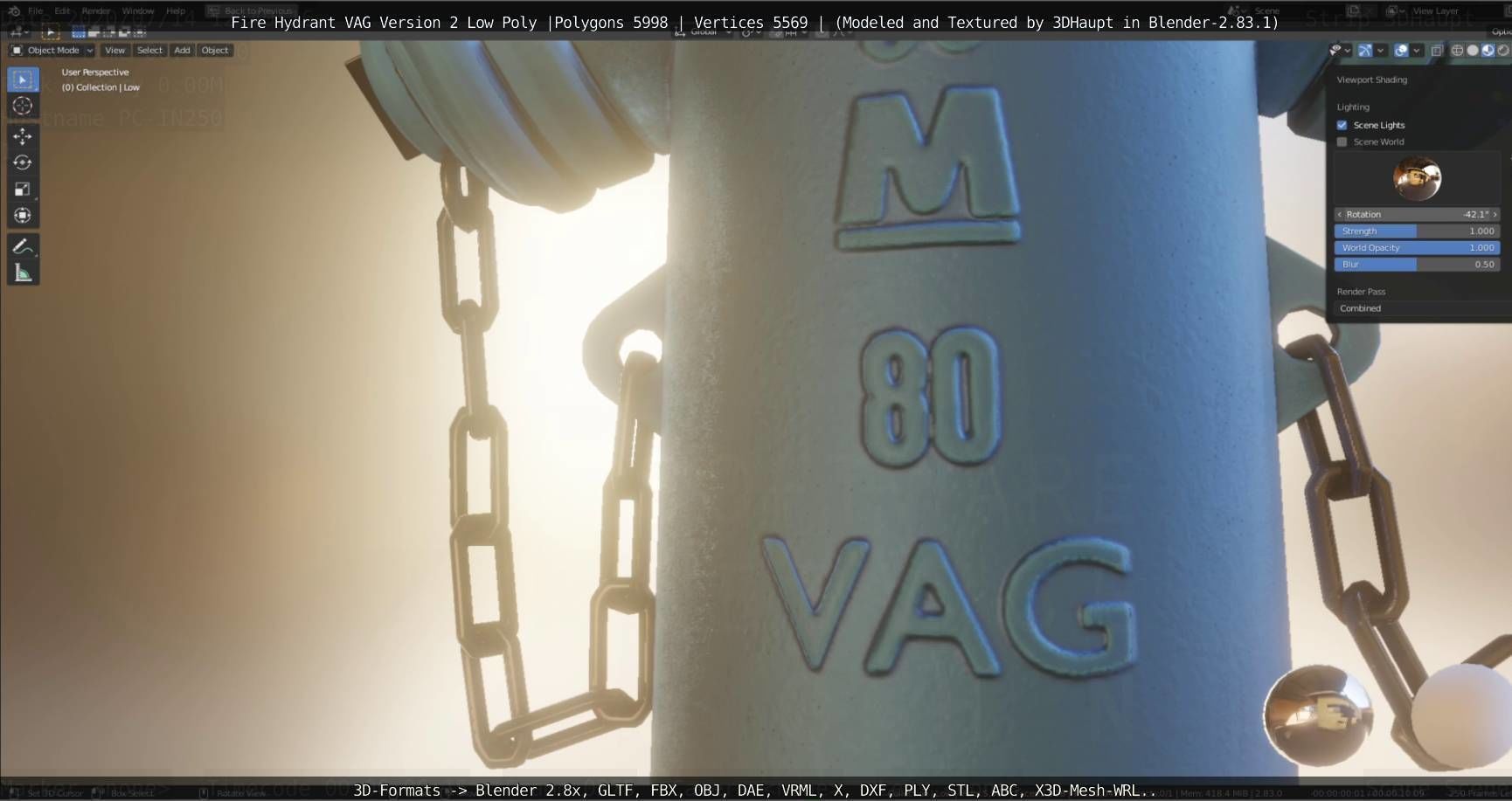   Fire Hydrant VAG Version -2- Low-Poly Version Low-poly 3D model_39