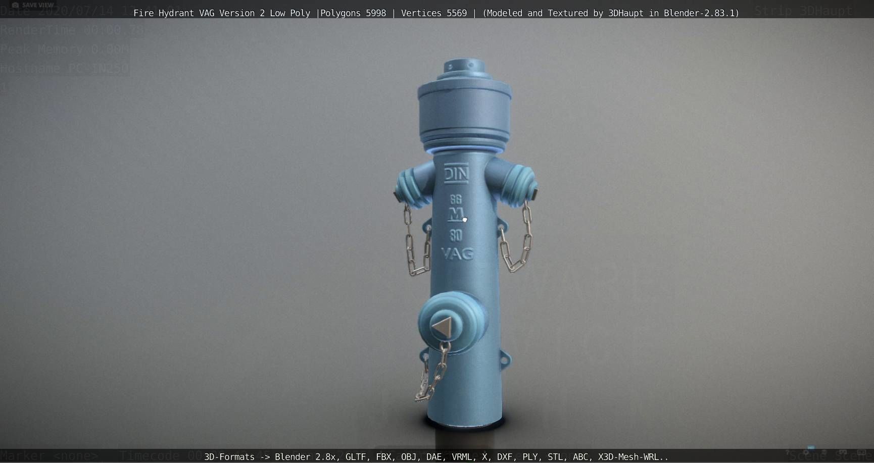   Fire Hydrant VAG Version -2- Low-Poly Version Low-poly 3D model_40