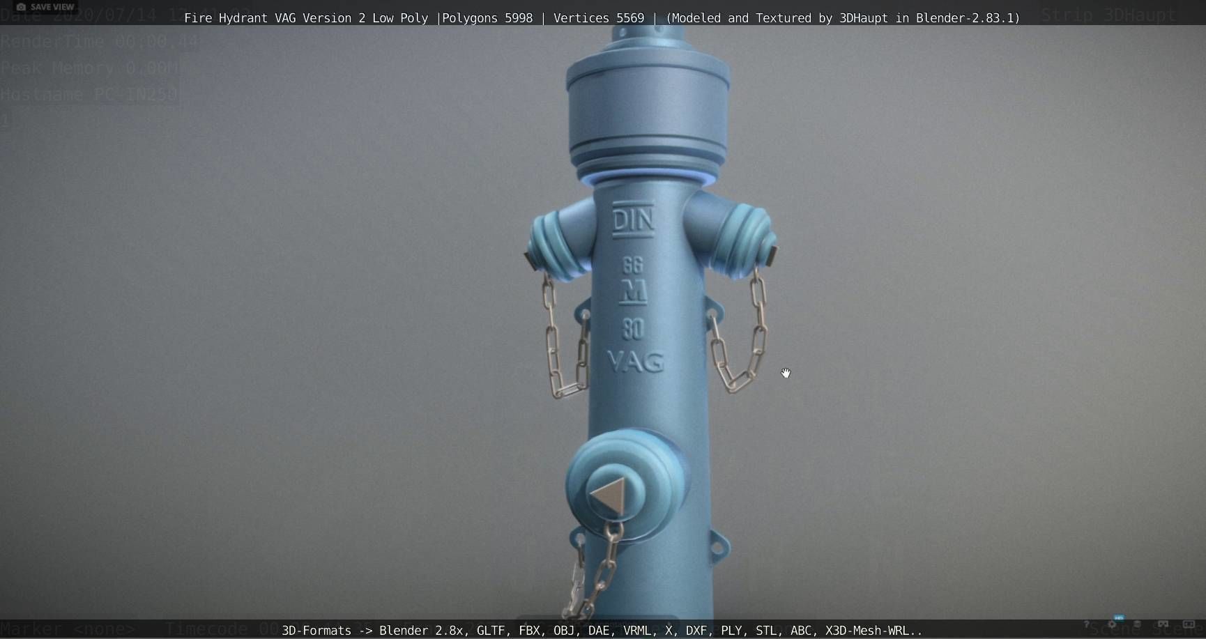   Fire Hydrant VAG Version -2- Low-Poly Version Low-poly 3D model_77