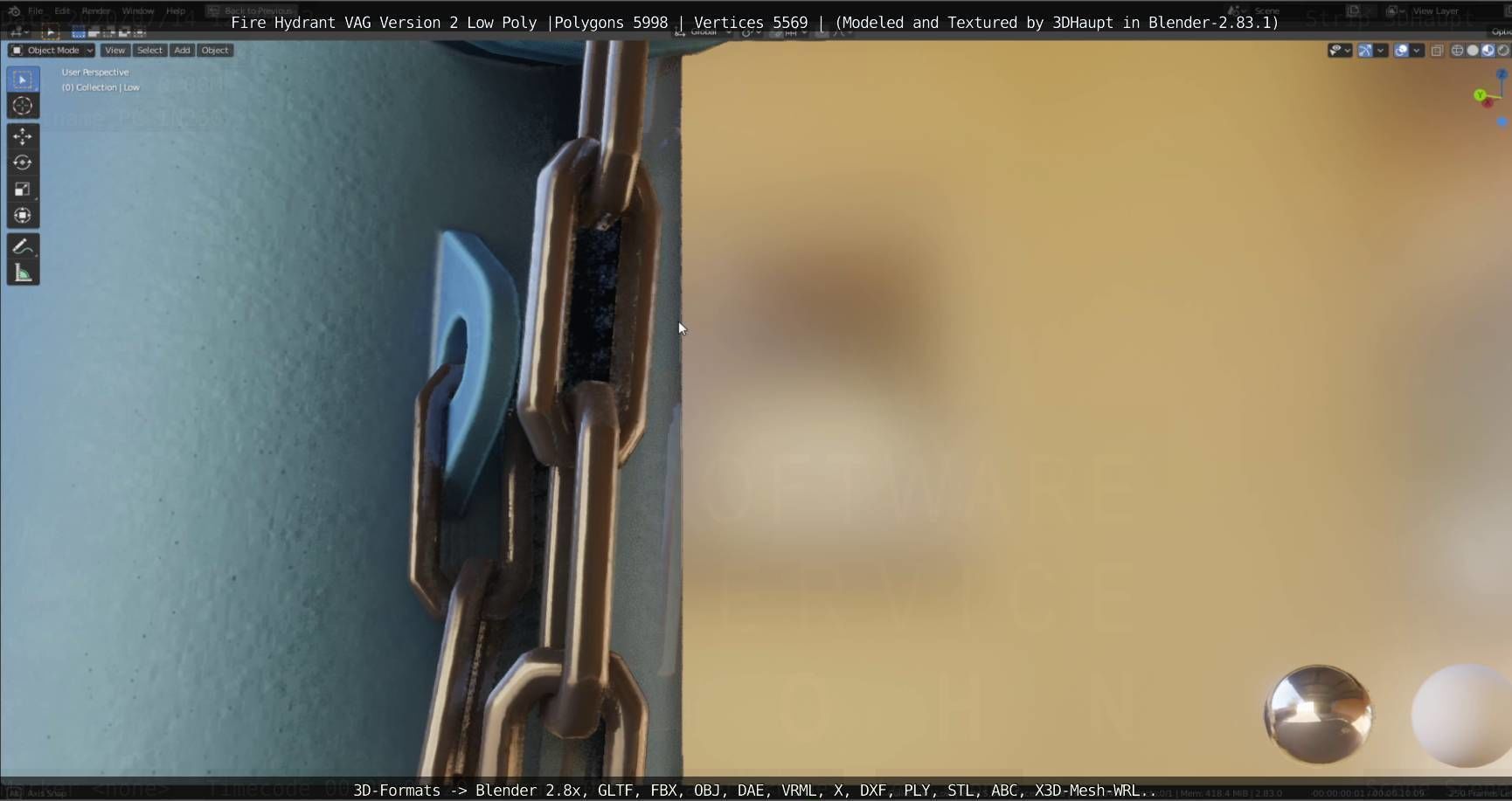   Fire Hydrant VAG Version -2- Low-Poly Version Low-poly 3D model_86