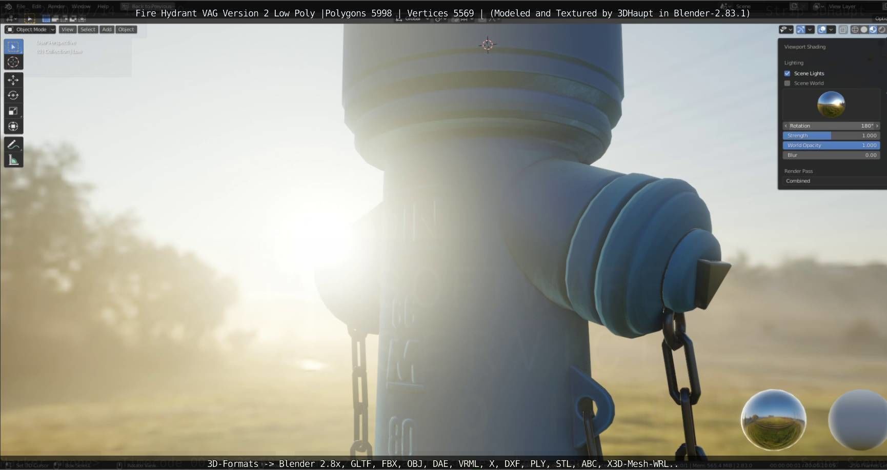   Fire Hydrant VAG Version -2- Low-Poly Version Low-poly 3D model_20