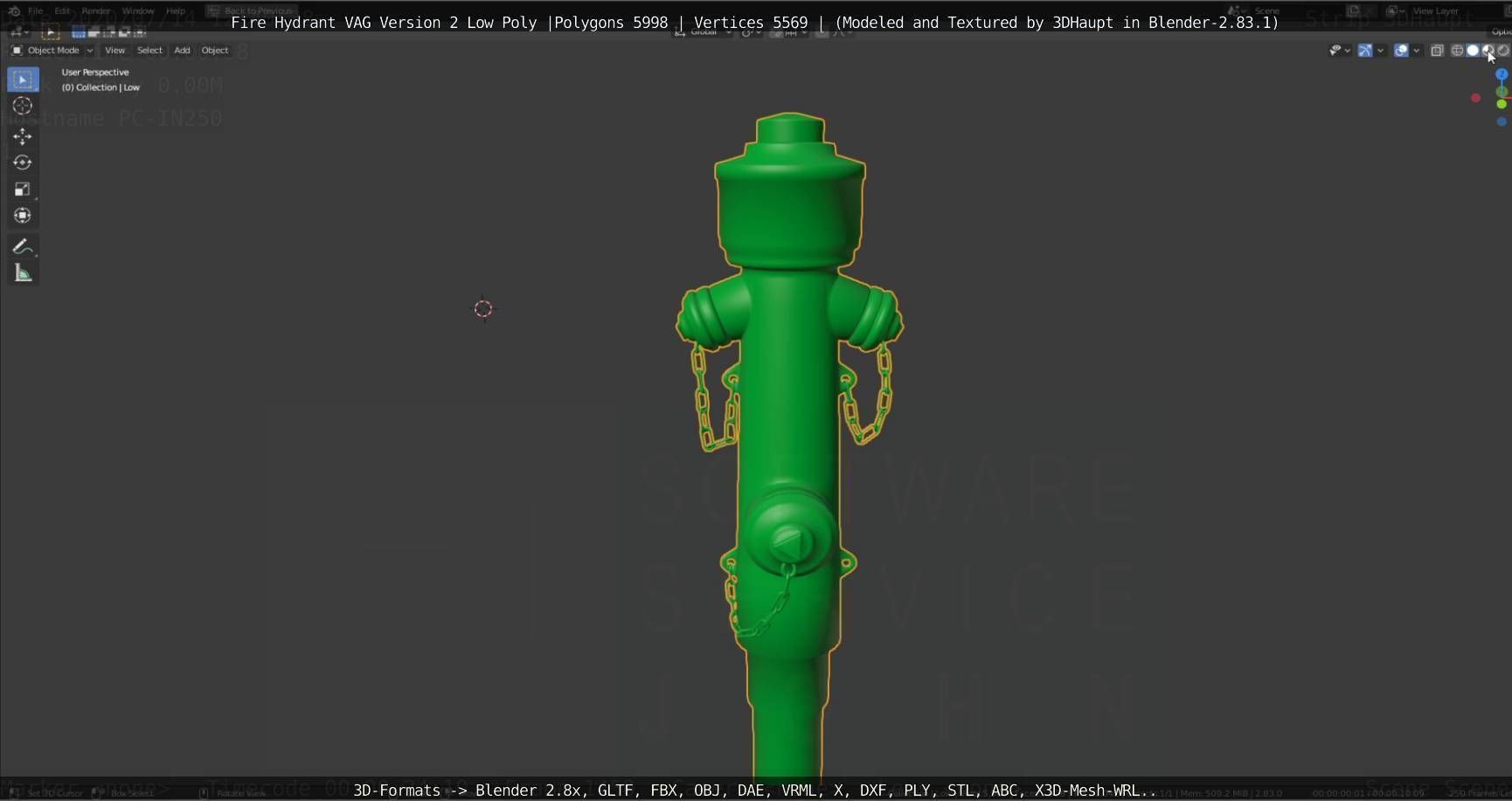   Fire Hydrant VAG Version -2- Low-Poly Version Low-poly 3D model_114