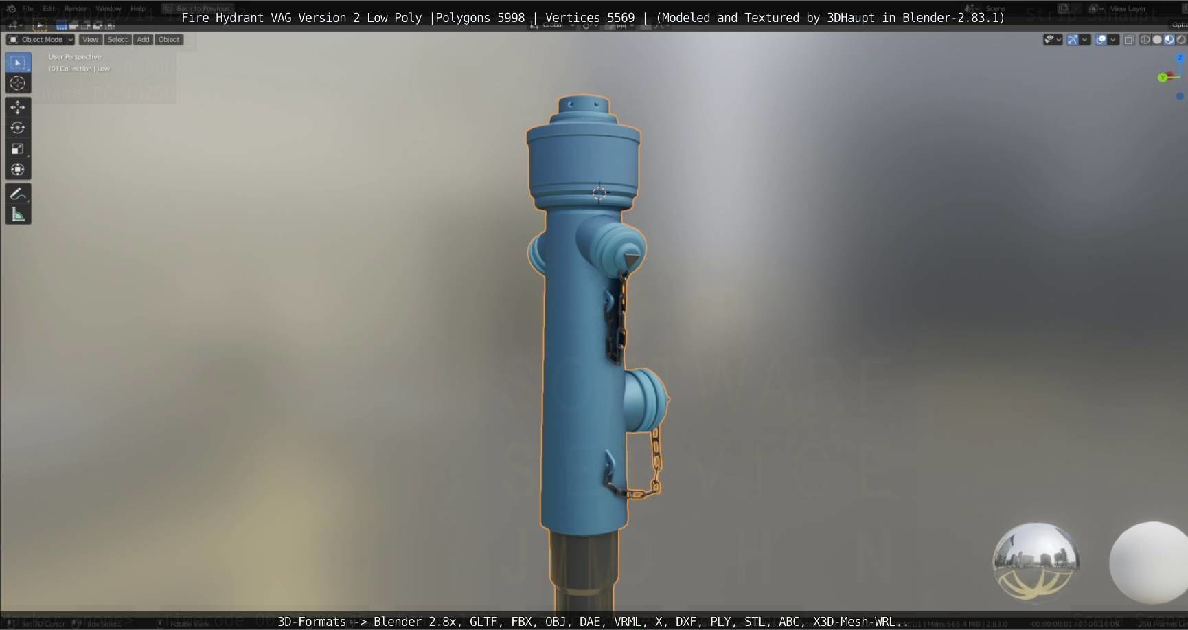   Fire Hydrant VAG Version -2- Low-Poly Version Low-poly 3D model_121