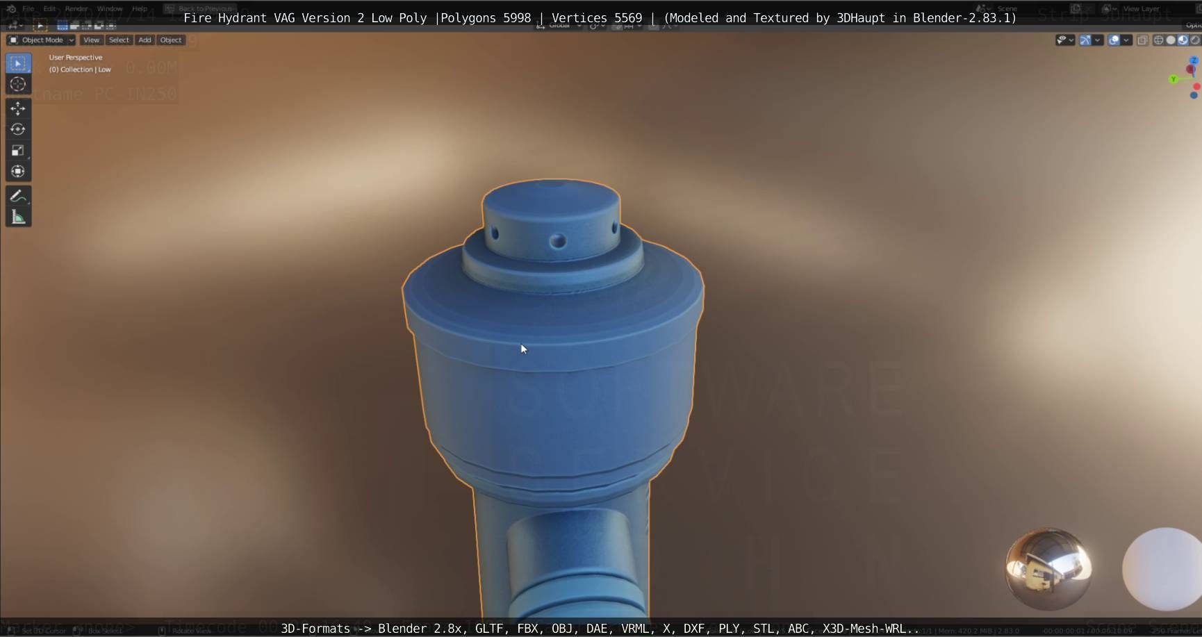   Fire Hydrant VAG Version -2- Low-Poly Version Low-poly 3D model_55