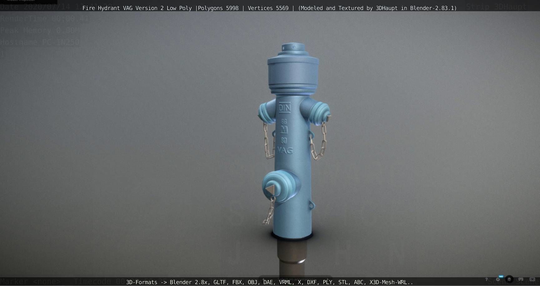   Fire Hydrant VAG Version -2- Low-Poly Version Low-poly 3D model_43