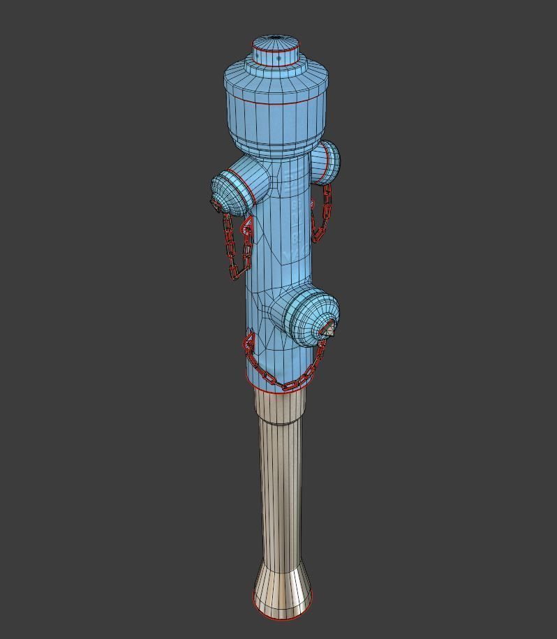   Fire Hydrant VAG Version -2- Low-Poly Version Low-poly 3D model_5