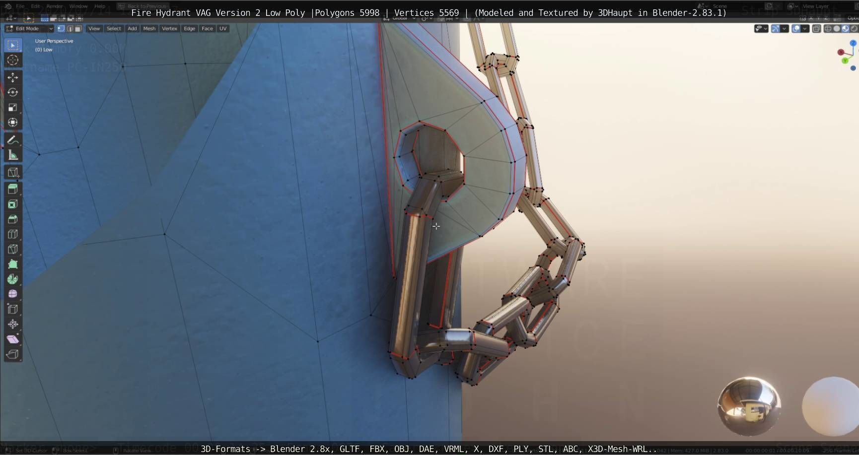   Fire Hydrant VAG Version -2- Low-Poly Version Low-poly 3D model_102