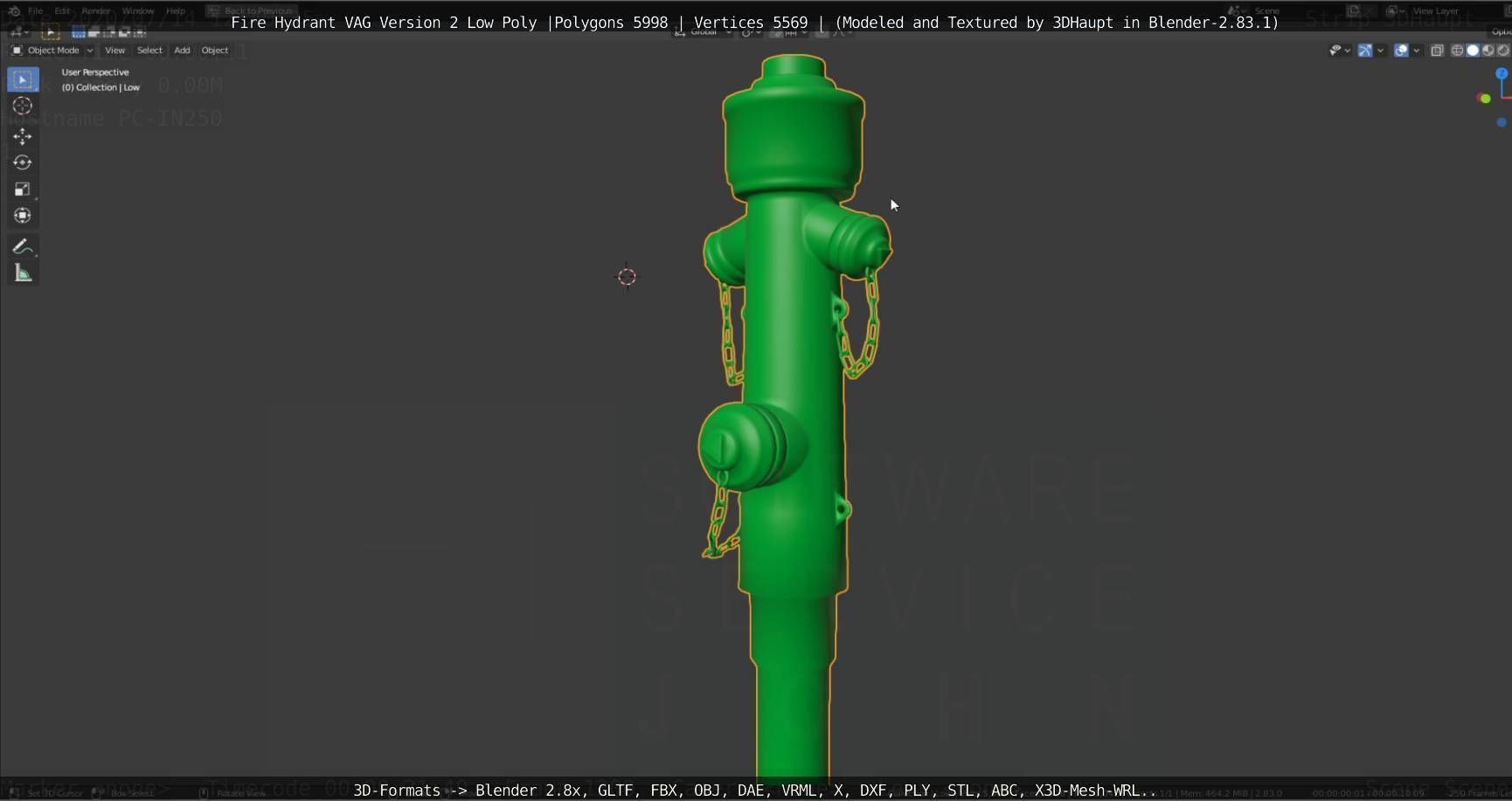   Fire Hydrant VAG Version -2- Low-Poly Version Low-poly 3D model_109