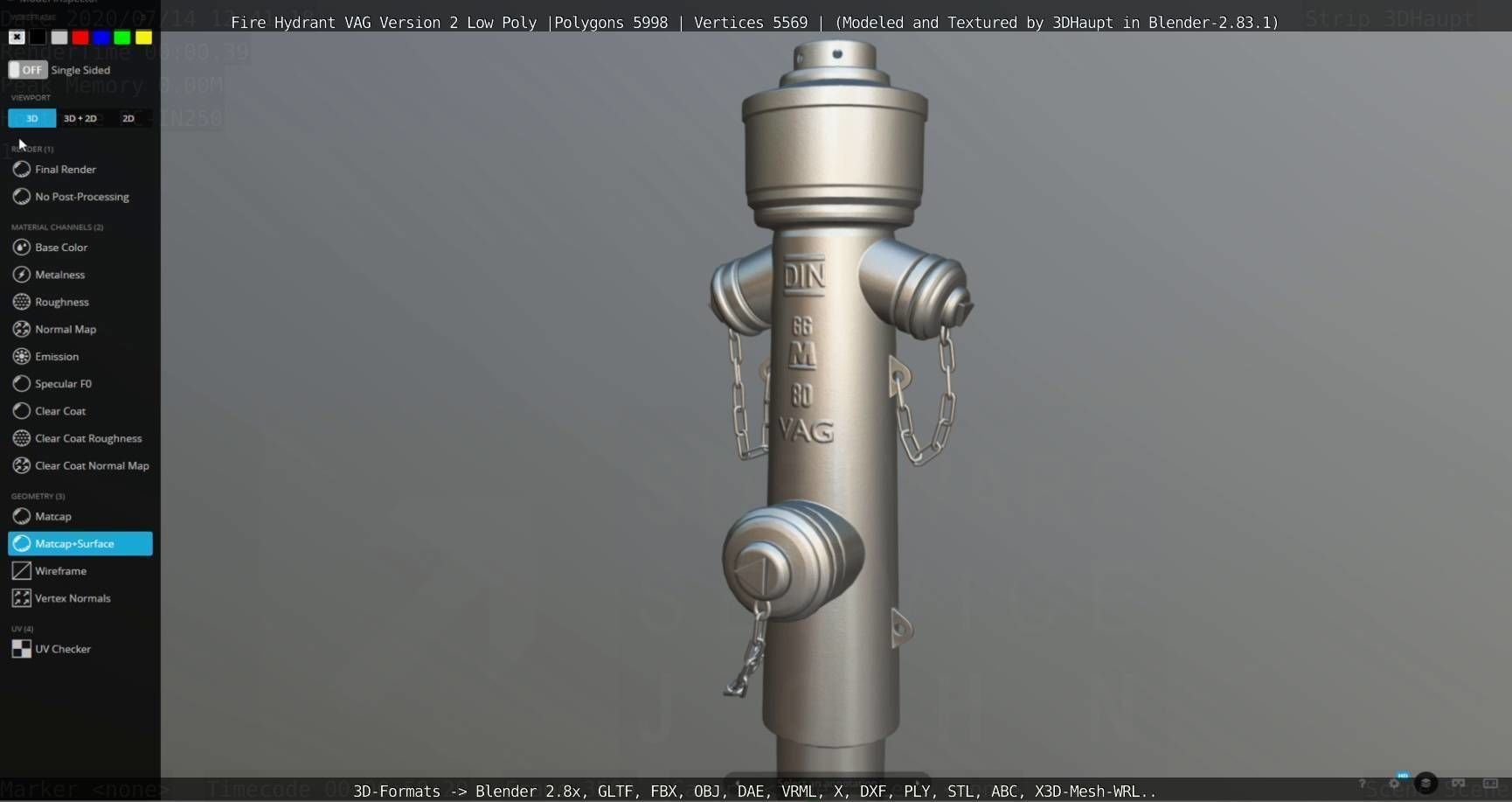   Fire Hydrant VAG Version -2- Low-Poly Version Low-poly 3D model_44