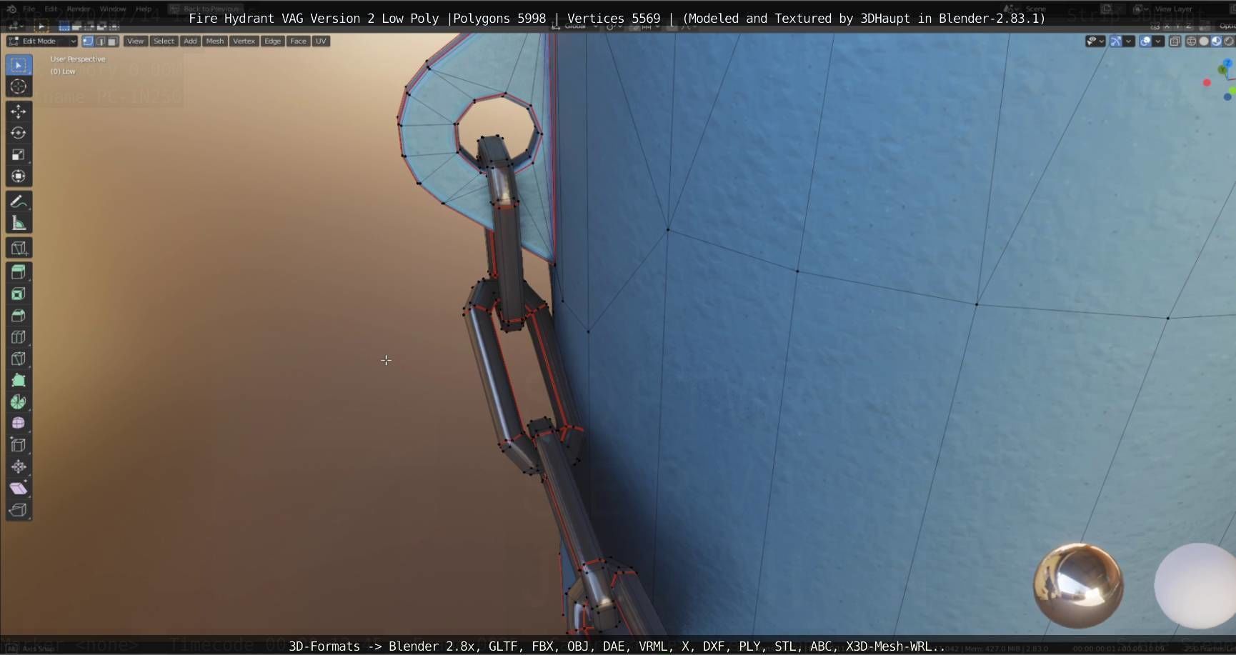   Fire Hydrant VAG Version -2- Low-Poly Version Low-poly 3D model_101