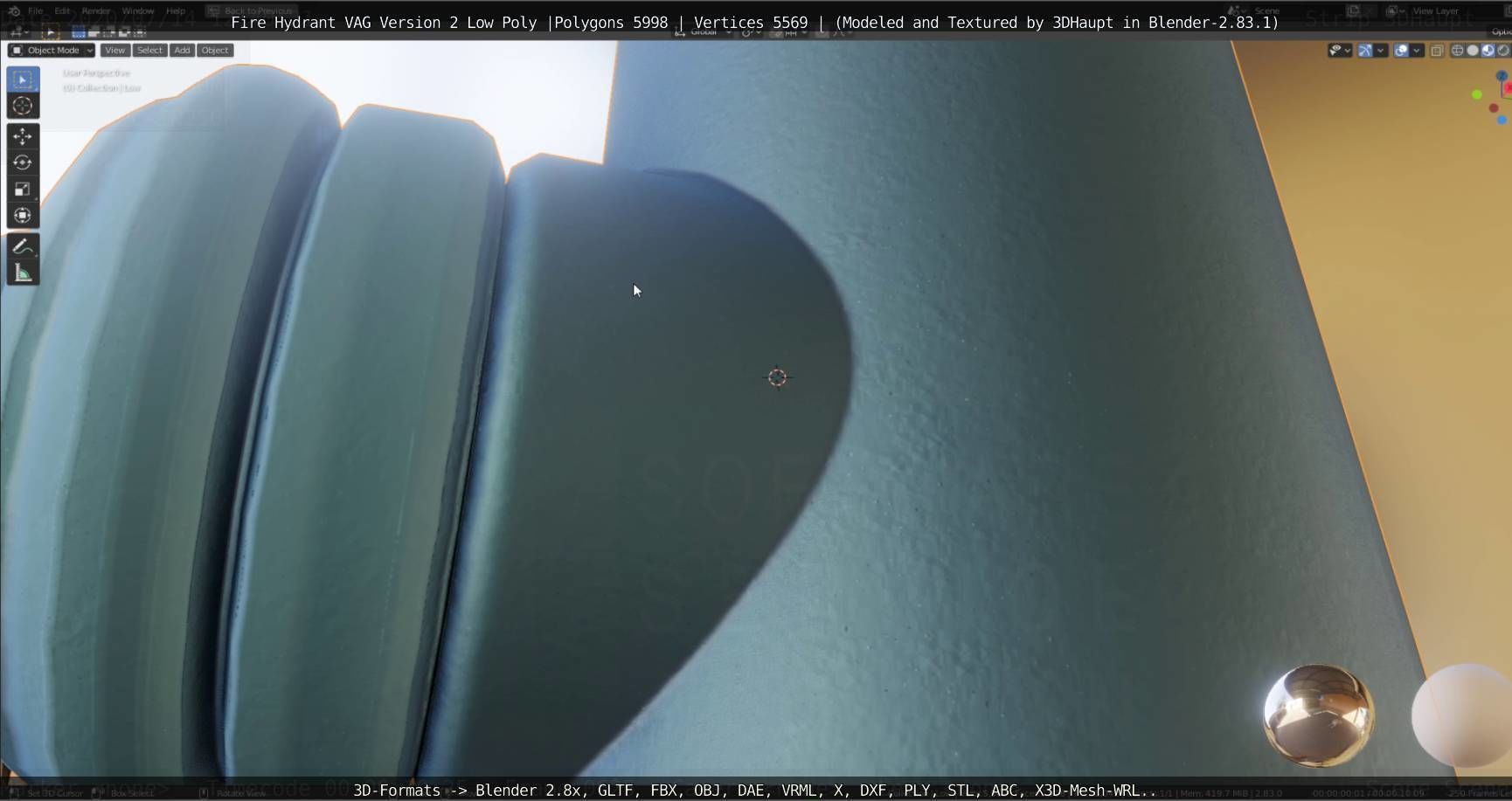   Fire Hydrant VAG Version -2- Low-Poly Version Low-poly 3D model_96