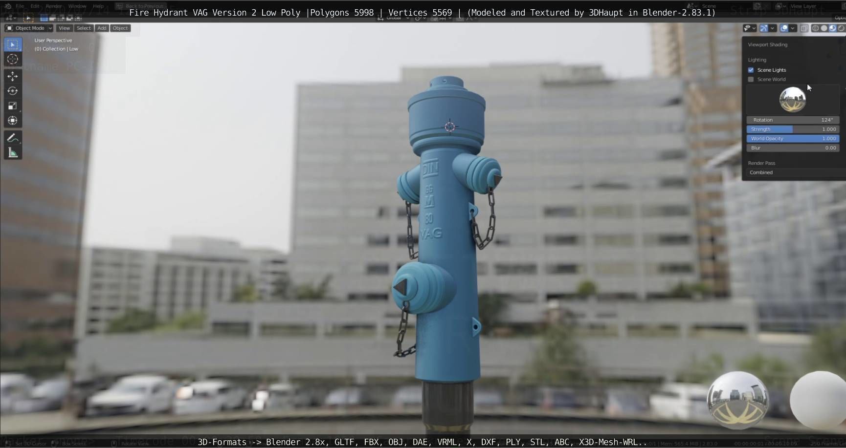   Fire Hydrant VAG Version -2- Low-Poly Version Low-poly 3D model_66