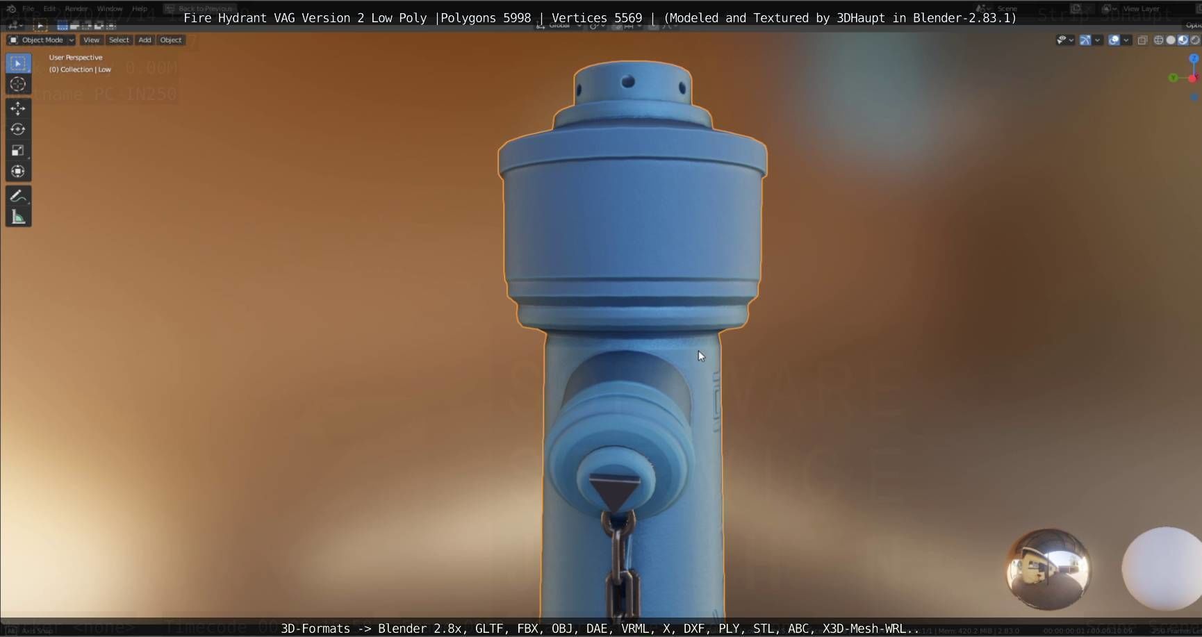   Fire Hydrant VAG Version -2- Low-Poly Version Low-poly 3D model_104