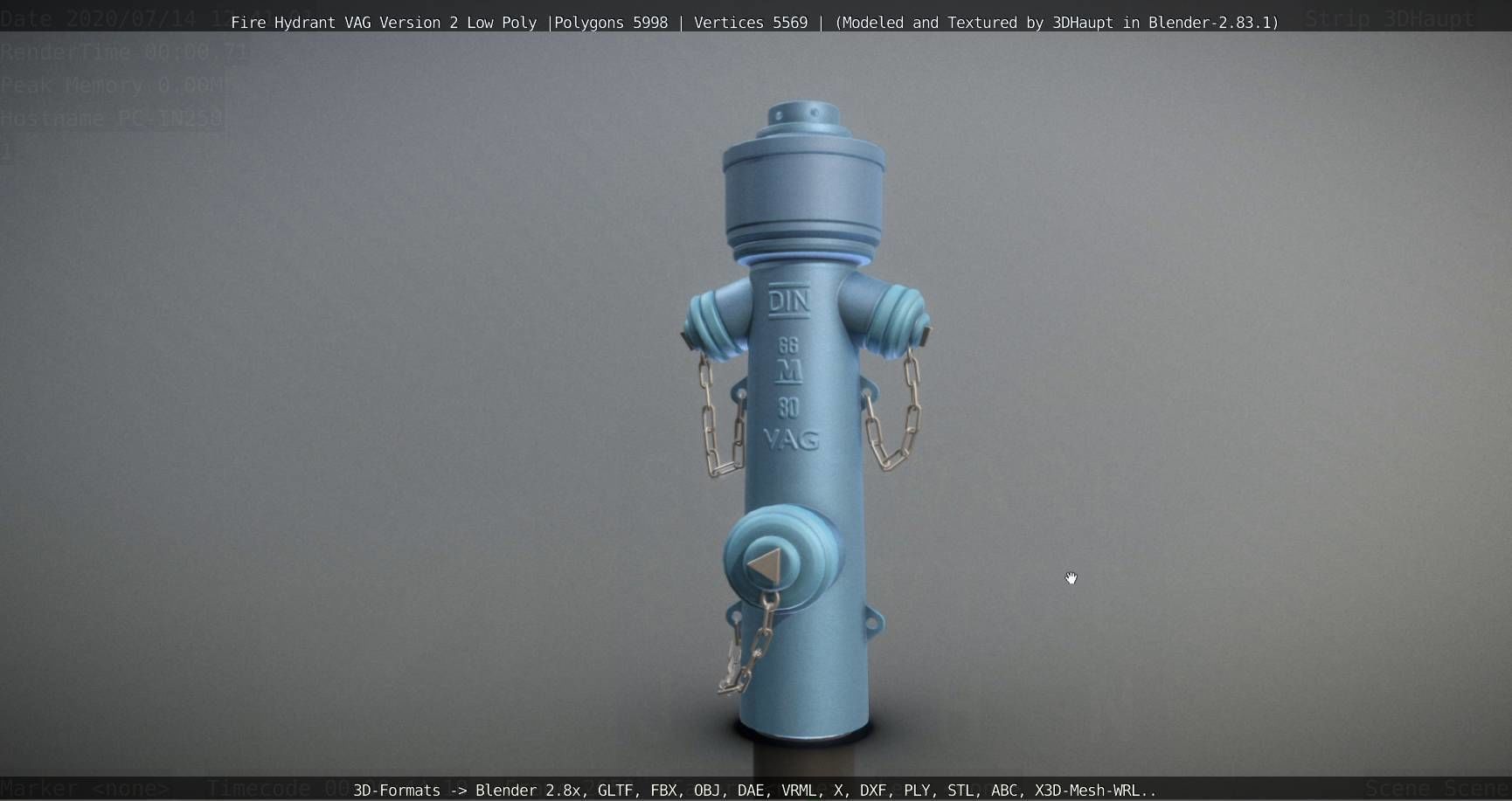   Fire Hydrant VAG Version -2- Low-Poly Version Low-poly 3D model_76