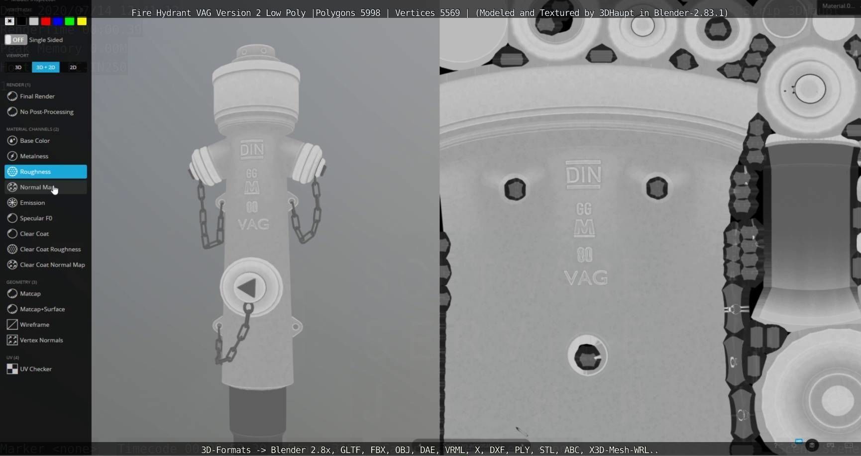   Fire Hydrant VAG Version -2- Low-Poly Version Low-poly 3D model_30