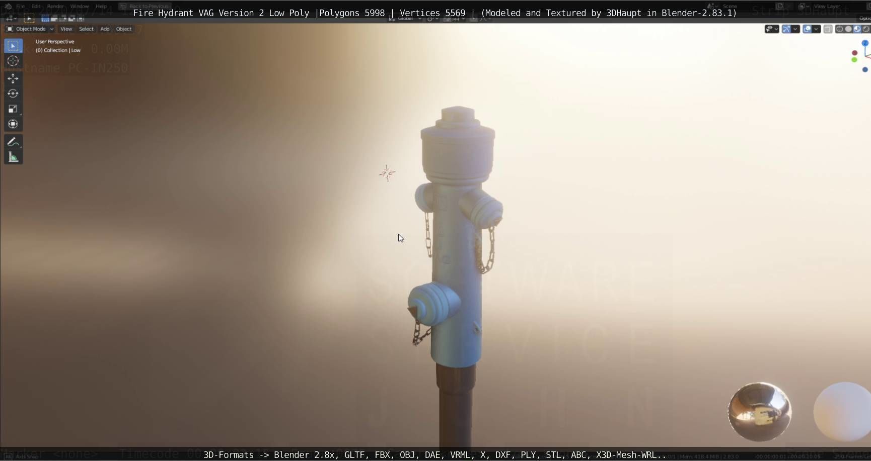   Fire Hydrant VAG Version -2- Low-Poly Version Low-poly 3D model_36