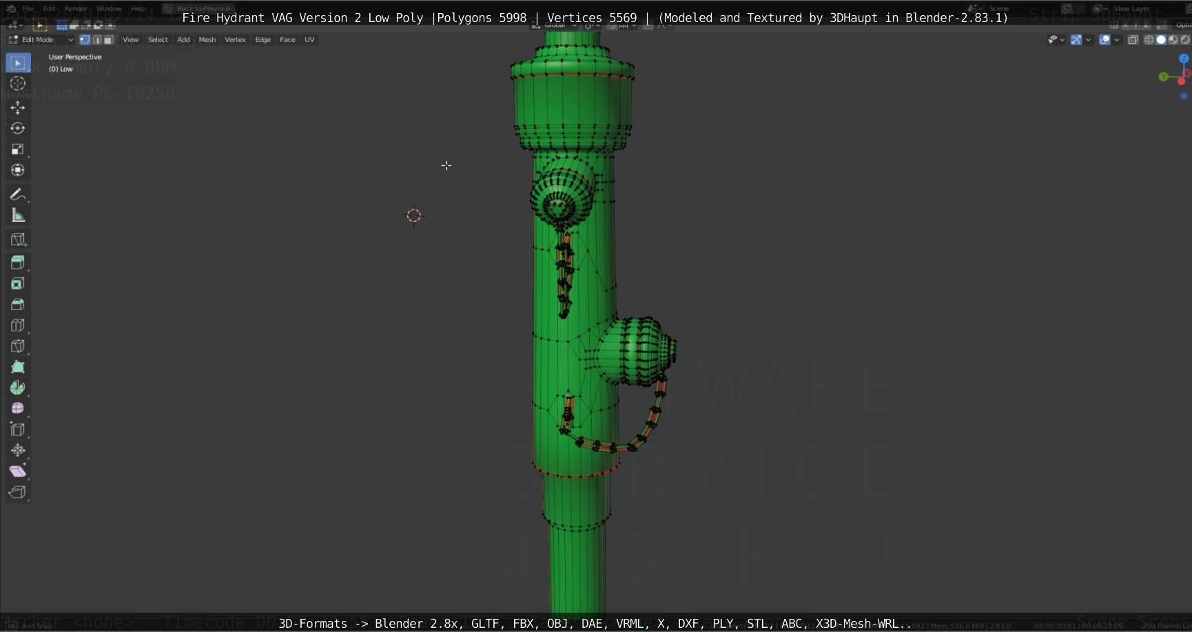   Fire Hydrant VAG Version -2- Low-Poly Version Low-poly 3D model_111