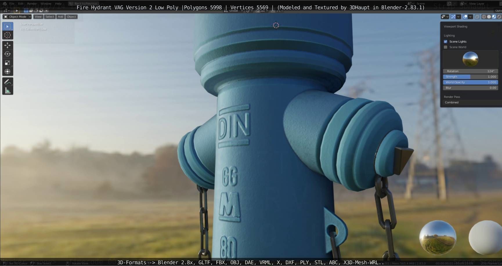   Fire Hydrant VAG Version -2- Low-Poly Version Low-poly 3D model_18