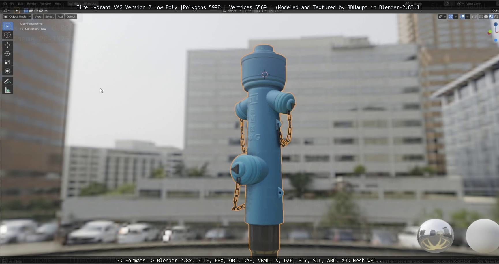   Fire Hydrant VAG Version -2- Low-Poly Version Low-poly 3D model_123