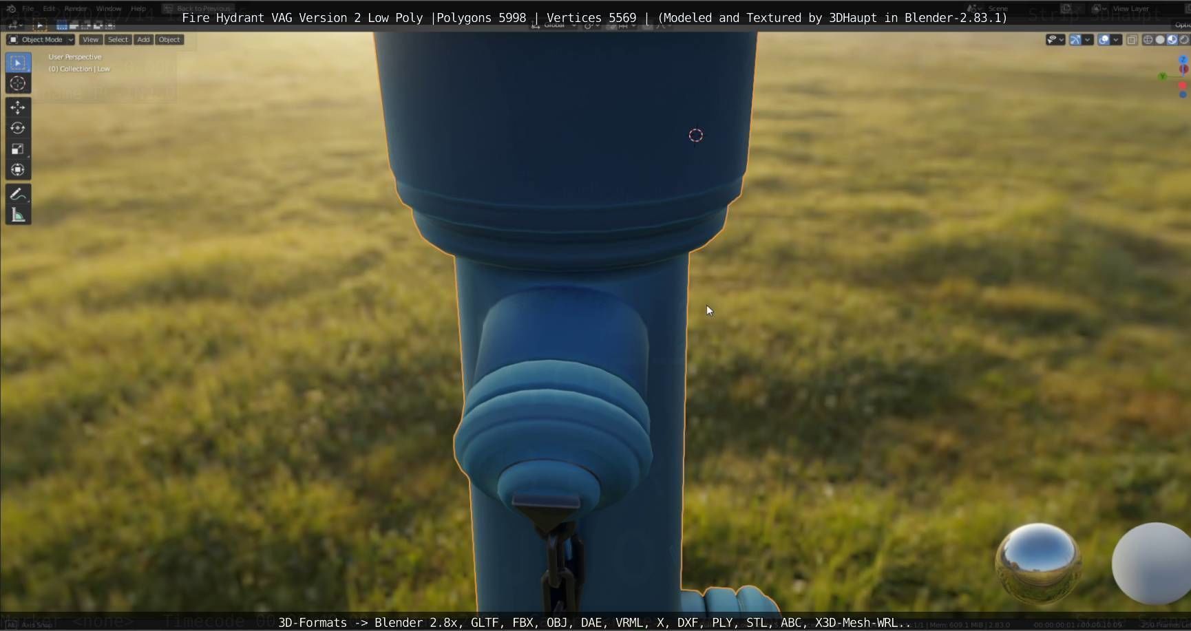   Fire Hydrant VAG Version -2- Low-Poly Version Low-poly 3D model_22