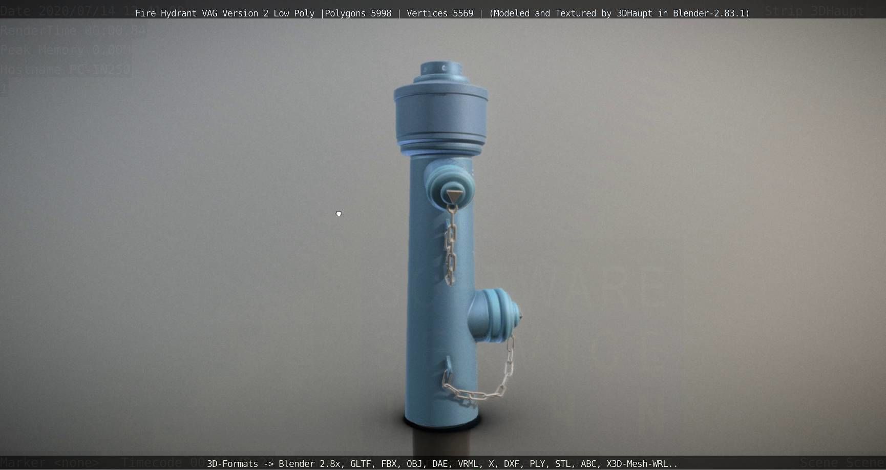   Fire Hydrant VAG Version -2- Low-Poly Version Low-poly 3D model_27