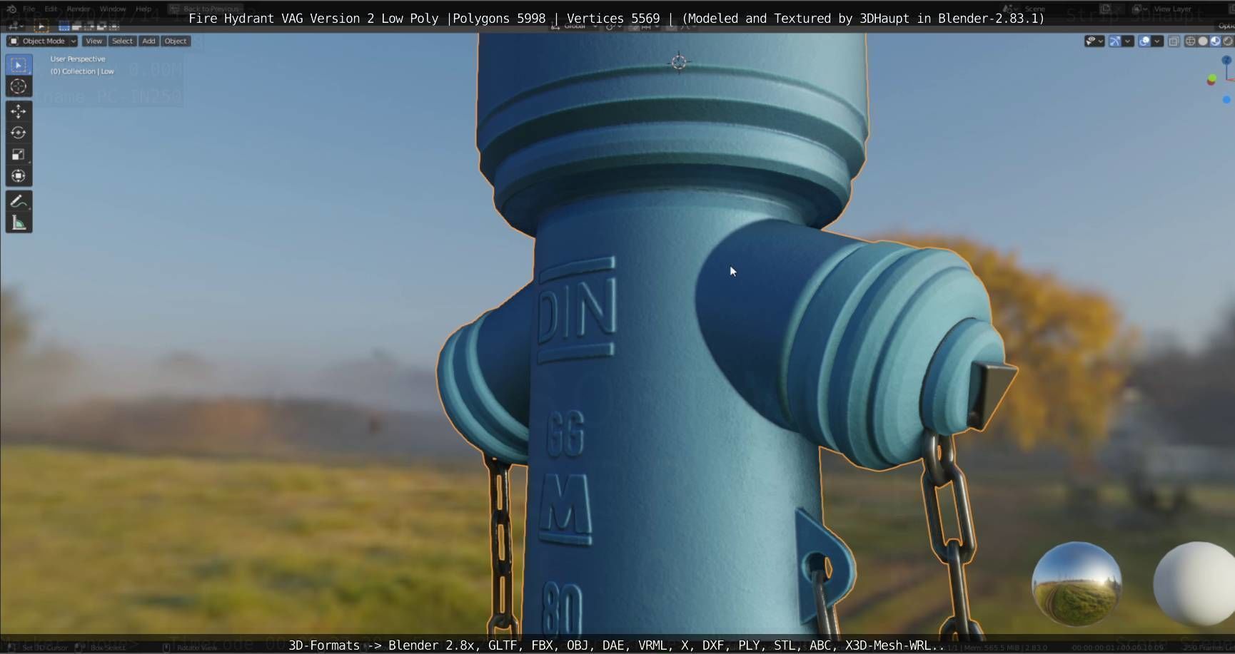   Fire Hydrant VAG Version -2- Low-Poly Version Low-poly 3D model_71