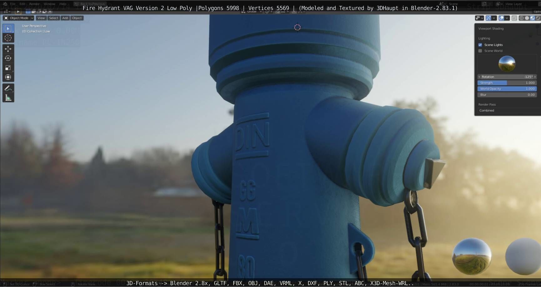   Fire Hydrant VAG Version -2- Low-Poly Version Low-poly 3D model_131