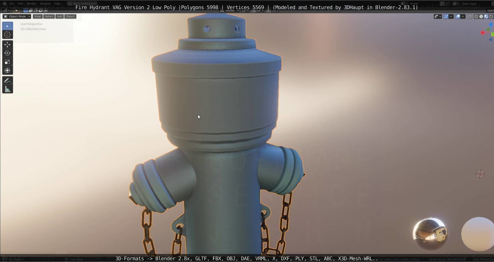   Fire Hydrant VAG Version -2- Low-Poly Version Low-poly 3D model_103