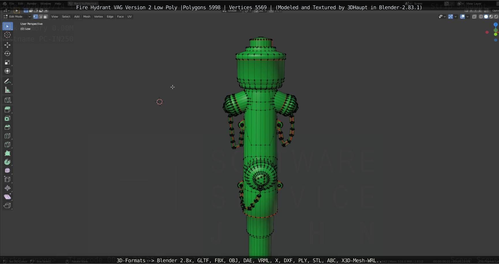   Fire Hydrant VAG Version -2- Low-Poly Version Low-poly 3D model_112