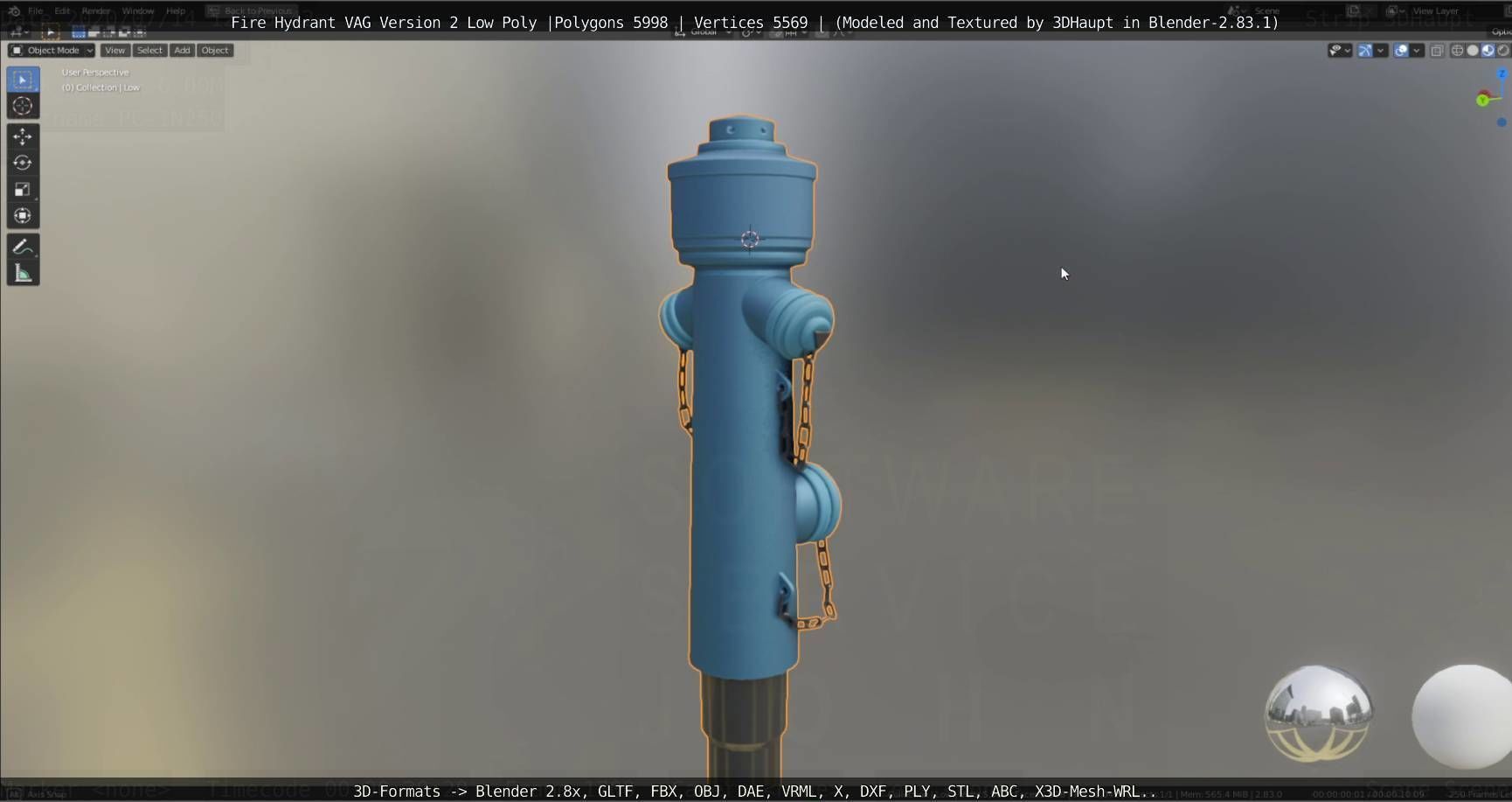   Fire Hydrant VAG Version -2- Low-Poly Version Low-poly 3D model_63