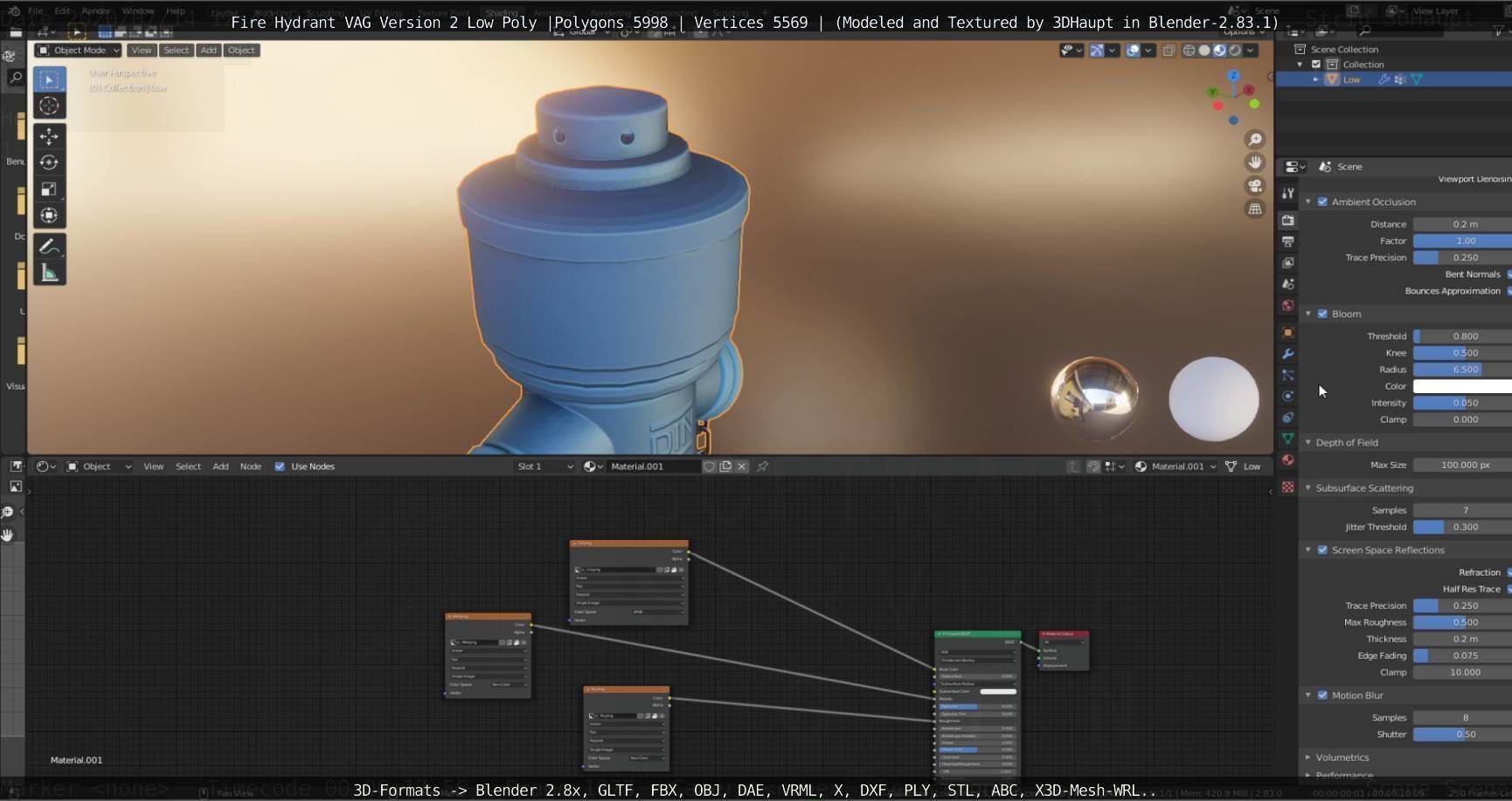   Fire Hydrant VAG Version -2- Low-Poly Version Low-poly 3D model_57