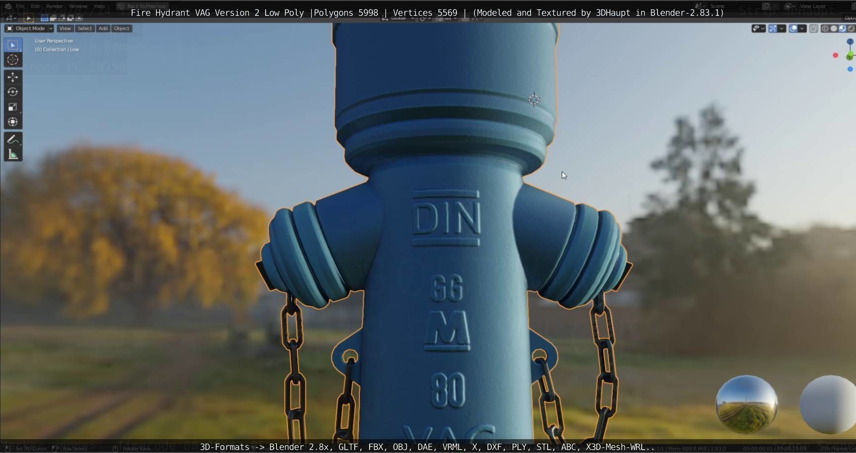   Fire Hydrant VAG Version -2- Low-Poly Version Low-poly 3D model_45