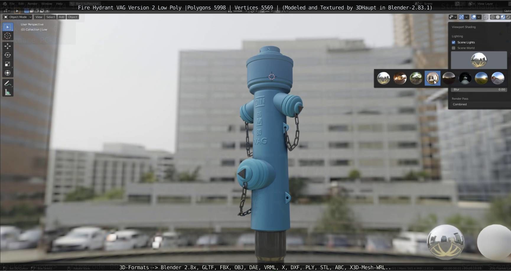   Fire Hydrant VAG Version -2- Low-Poly Version Low-poly 3D model_124