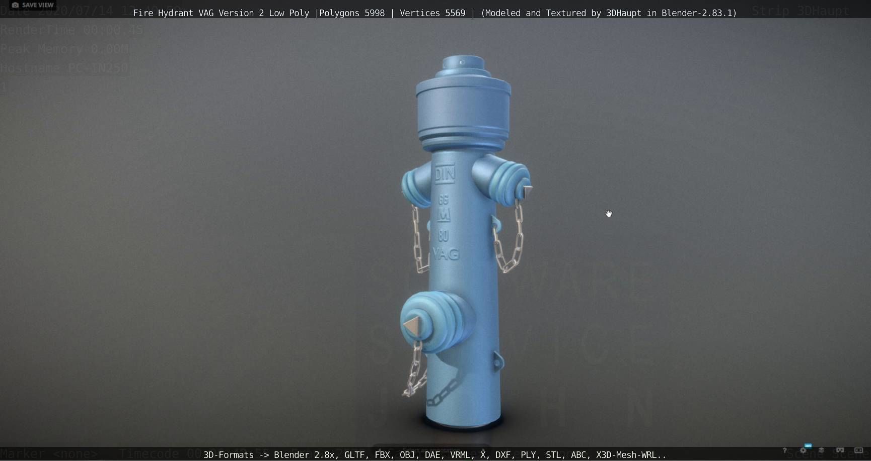   Fire Hydrant VAG Version -2- Low-Poly Version Low-poly 3D model_24