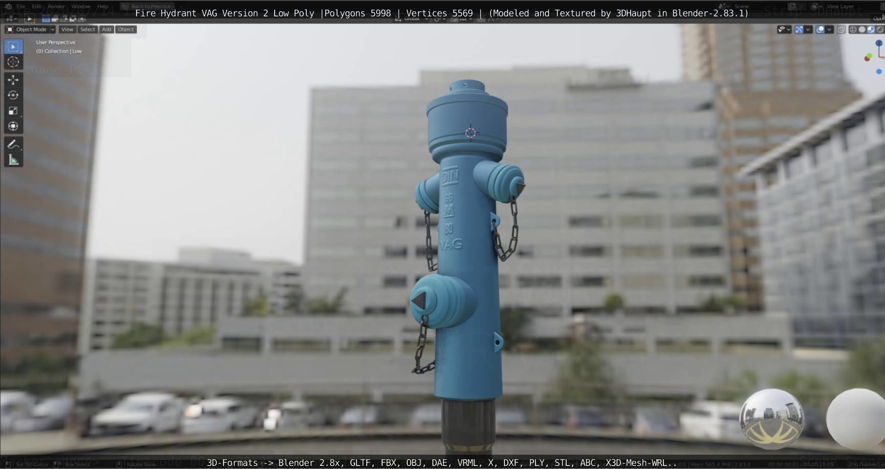   Fire Hydrant VAG Version -2- Low-Poly Version Low-poly 3D model_125