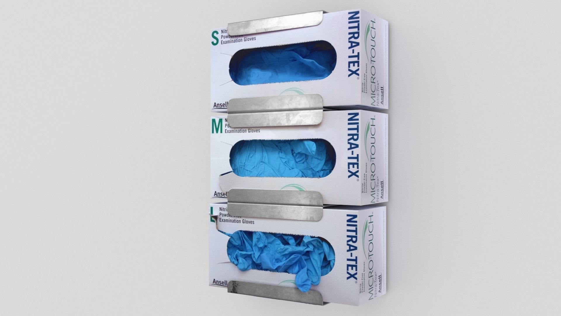 latex gloves wallmount 3D model_2