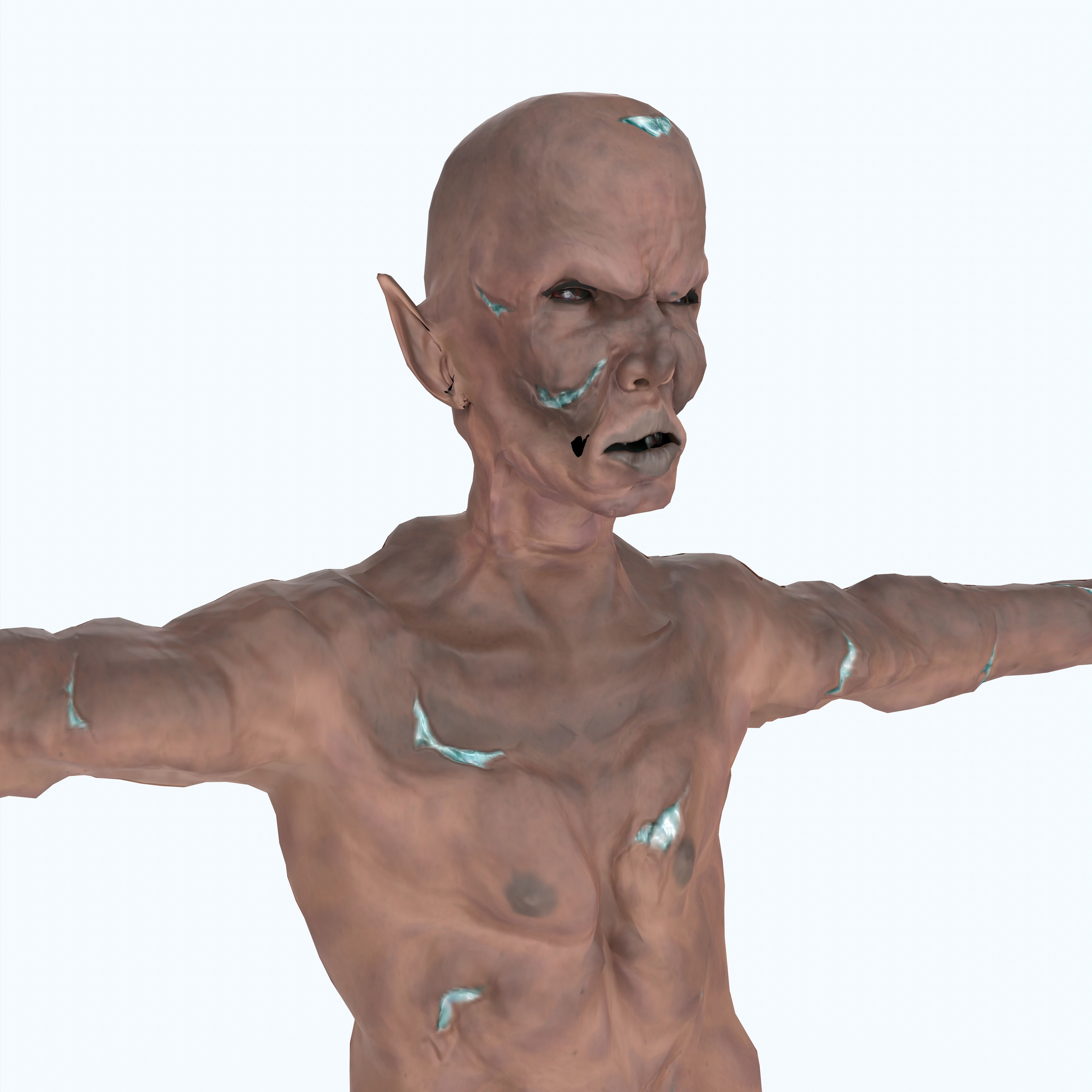 Zombie Orc Low-poly 3D model_1