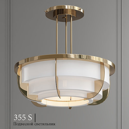 355S 1 ceiling light fixture in gold 3D model