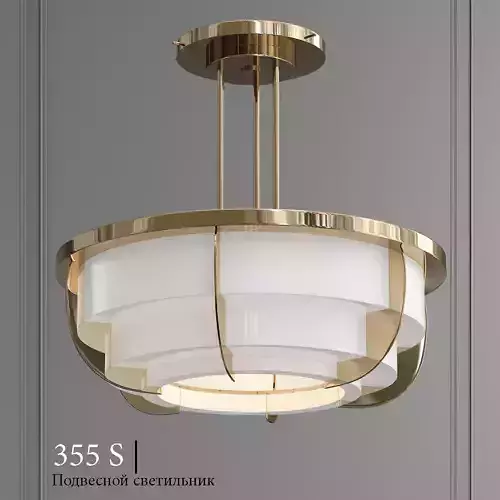 355S 1 ceiling light fixture in gold 3D model