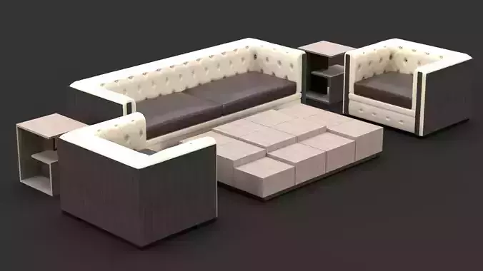 Tufted Sofa Set