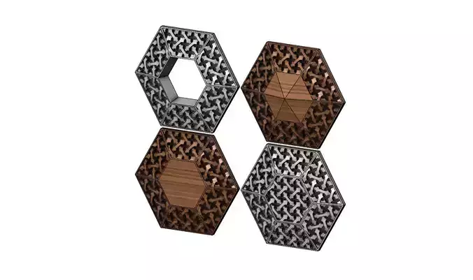 Moucharabieh hexagonal tile and ceiling ornament