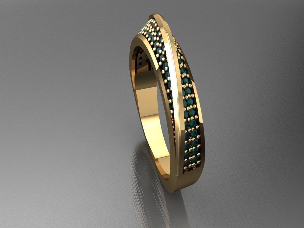 T052- Diamond solitarie ring 3D print model_2