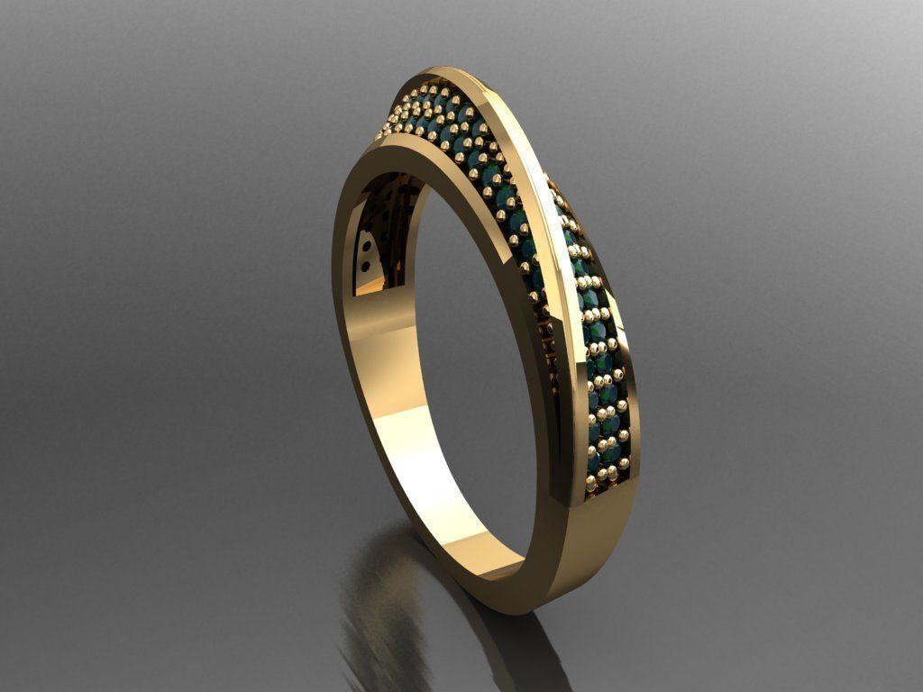 T052- Diamond solitarie ring 3D print model_4