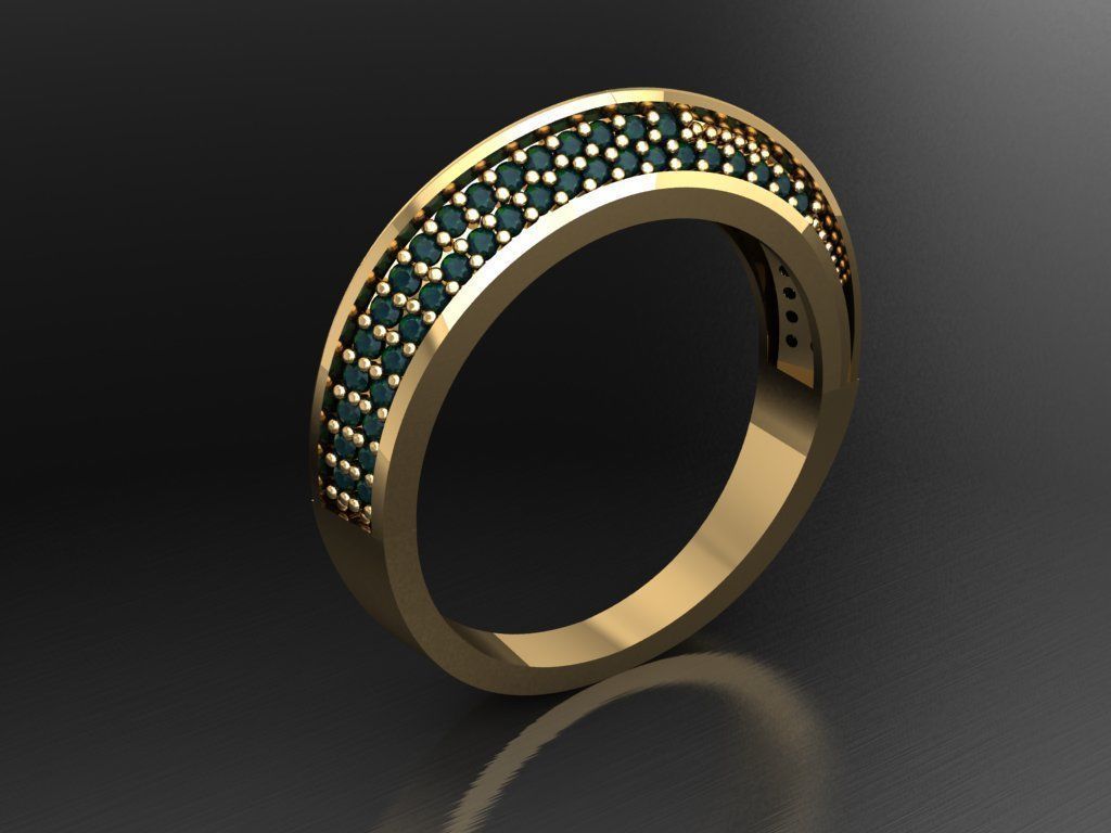 T052- Diamond solitarie ring 3D print model_1