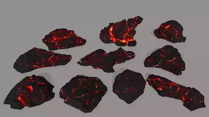 lava rock  Low-poly 3D model